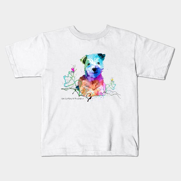 Little Lord Rocky Of The Highlands Kids T-Shirt by Miki De Goodaboom